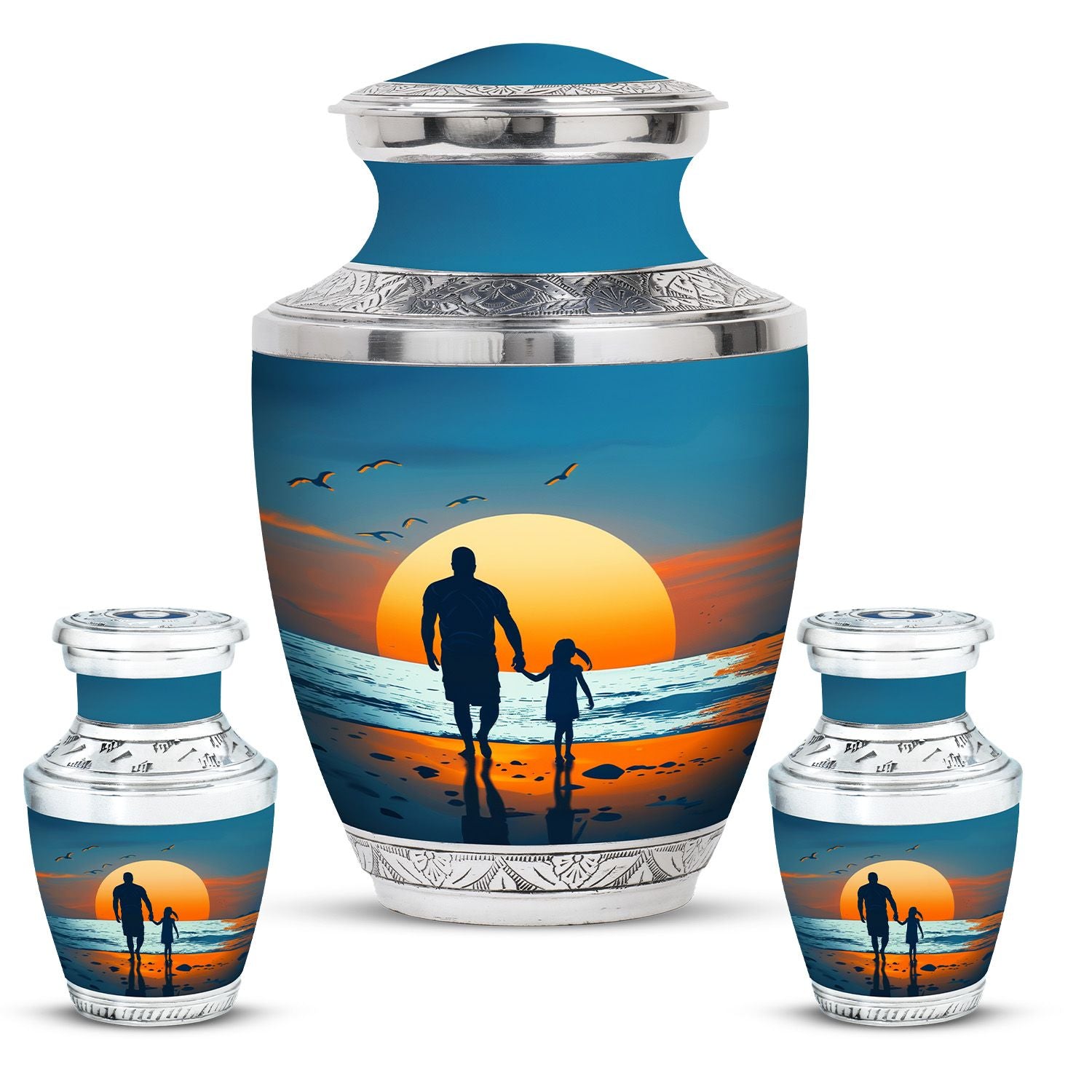 Memorial Father Daughter Urn For Burial Ashes - Cremation Urns Large