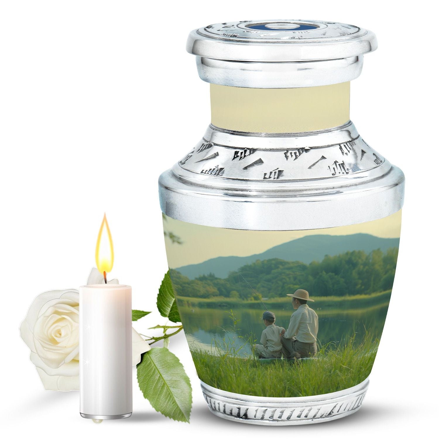 Father Son Fishing Memorial Urns - Beautiful Burial Urns For Ashes