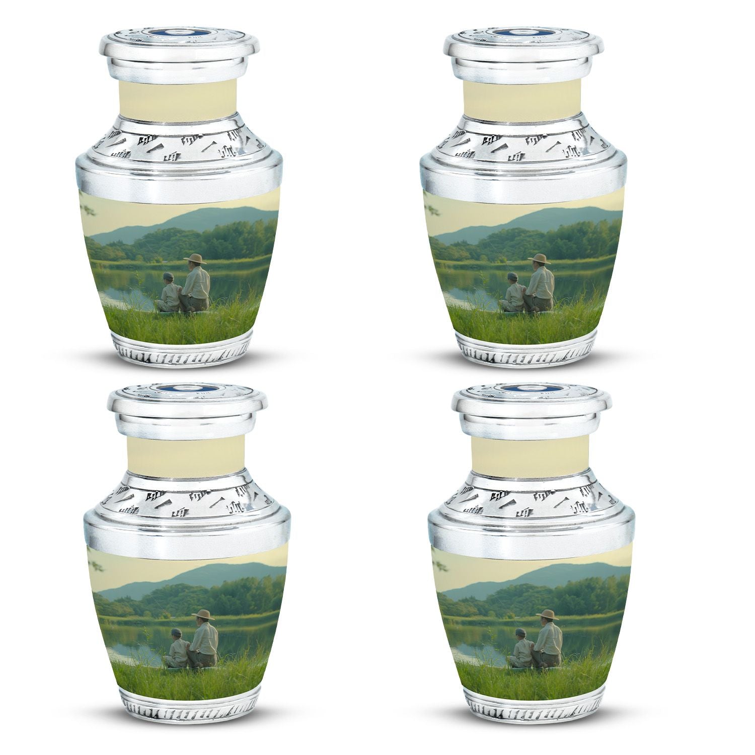 Father Son Fishing Memorial Urns - Beautiful Burial Urns For Ashes