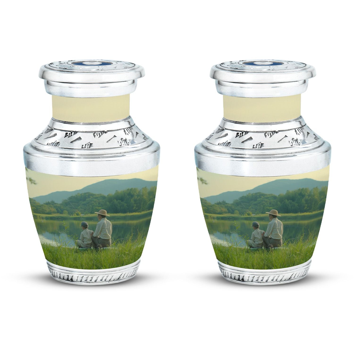Father Son Fishing Memorial Urns - Beautiful Burial Urns For Ashes