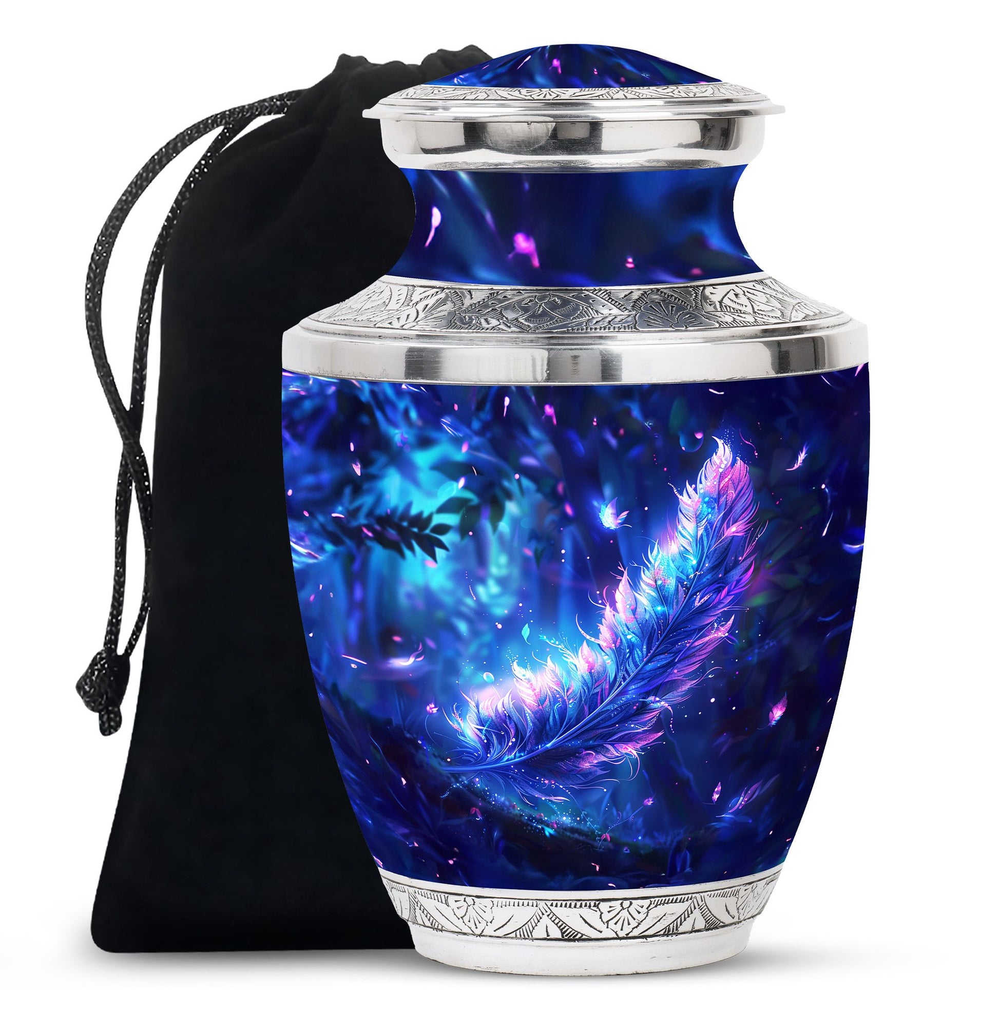 Feather Decorative Memorial Urns - Large Funeral Urn For Women