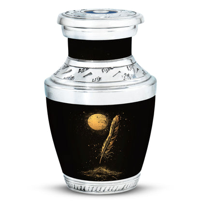 Black Personalized Galaxy Cremation Urn for Human Ashes - 10-inch, 200 cu in - Yatskia