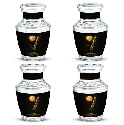 Black Personalized Galaxy Cremation Urn for Human Ashes - 10-inch, 200 cu in - Yatskia