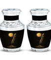 Black Moon Feather Decorative Urns - Cremation Urns For Human Ashes