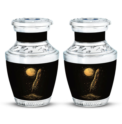Black Personalized Galaxy Cremation Urn for Human Ashes - 10-inch, 200 cu in - Yatskia