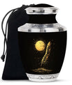 Black Moon Feather Decorative Urns - Cremation Urns For Human Ashes