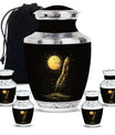 Black Moon Feather Decorative Urns - Cremation Urns For Human Ashes
