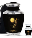 Black Moon Feather Decorative Urns - Cremation Urns For Human Ashes