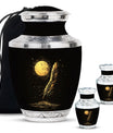 Black Moon Feather Decorative Urns - Cremation Urns For Human Ashes