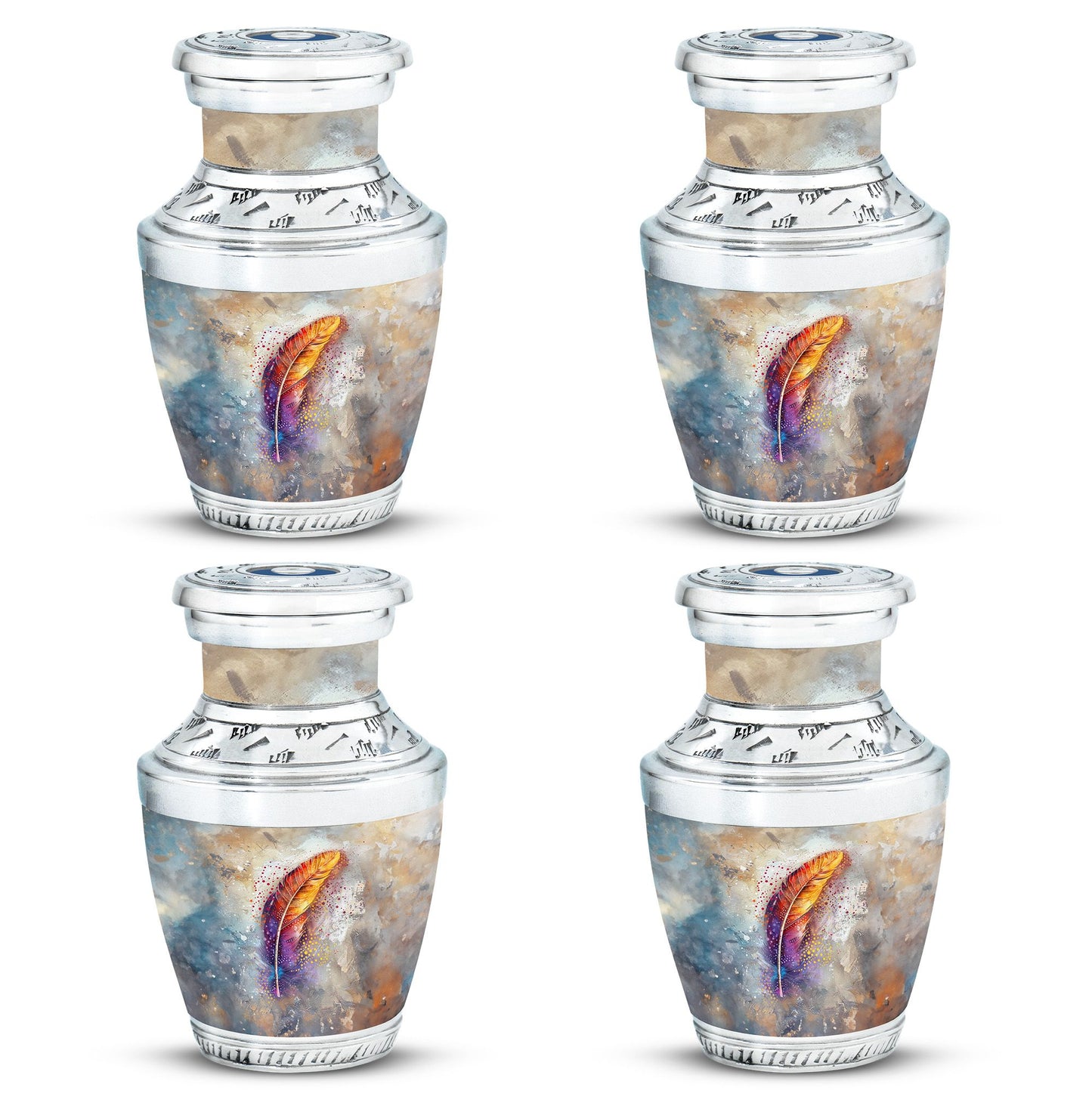 Personalized Feather Memorial Urn for Human Ashes - 10-inch, 200 cu in - Yatskia