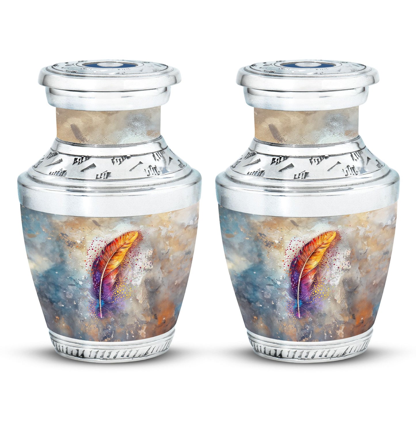 Personalized Feather Memorial Urn for Human Ashes - 10-inch, 200 cu in - Yatskia