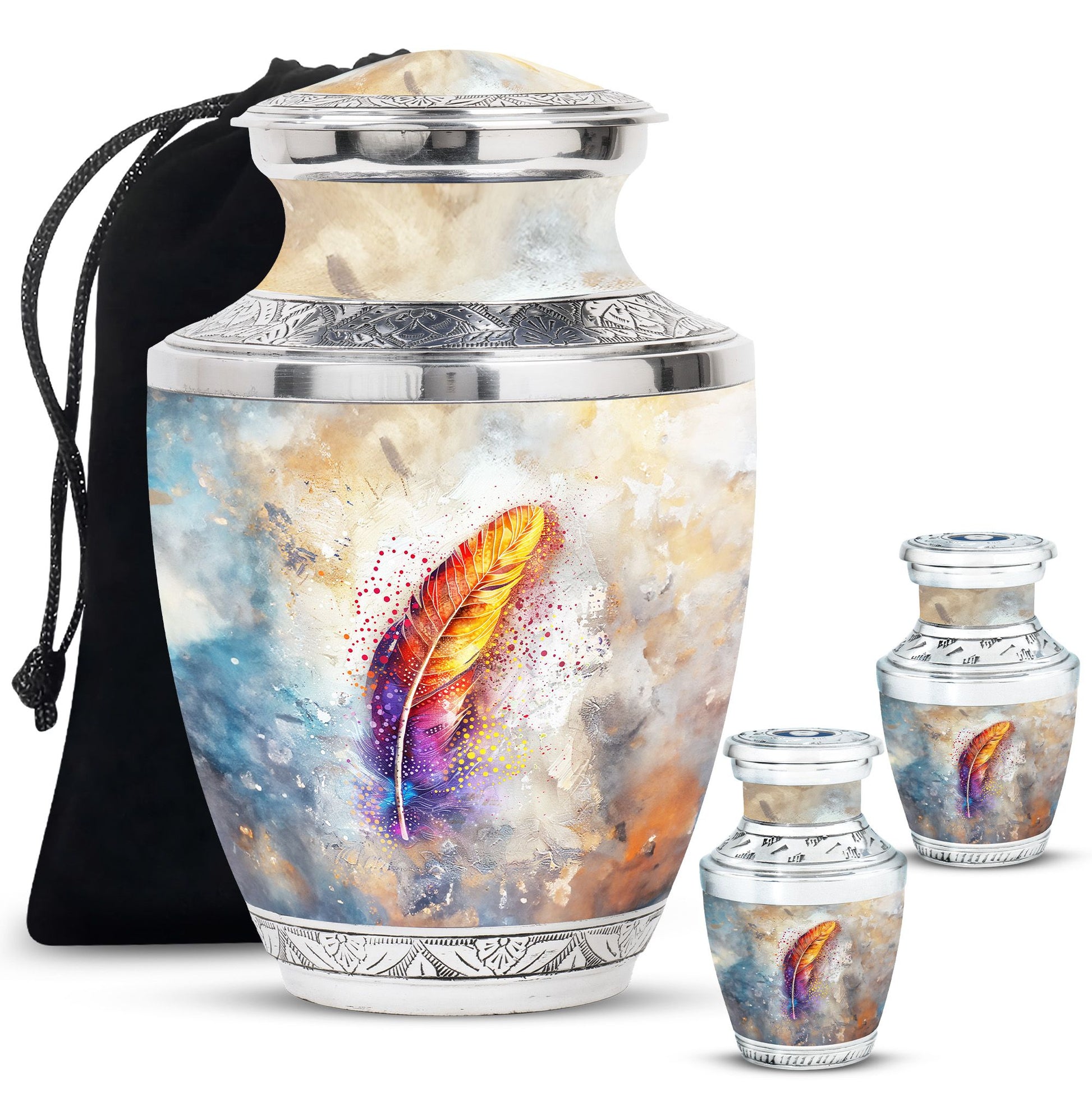 Feather Urn For Human Remains Funeral - Memorial Keepsakes For Ashes