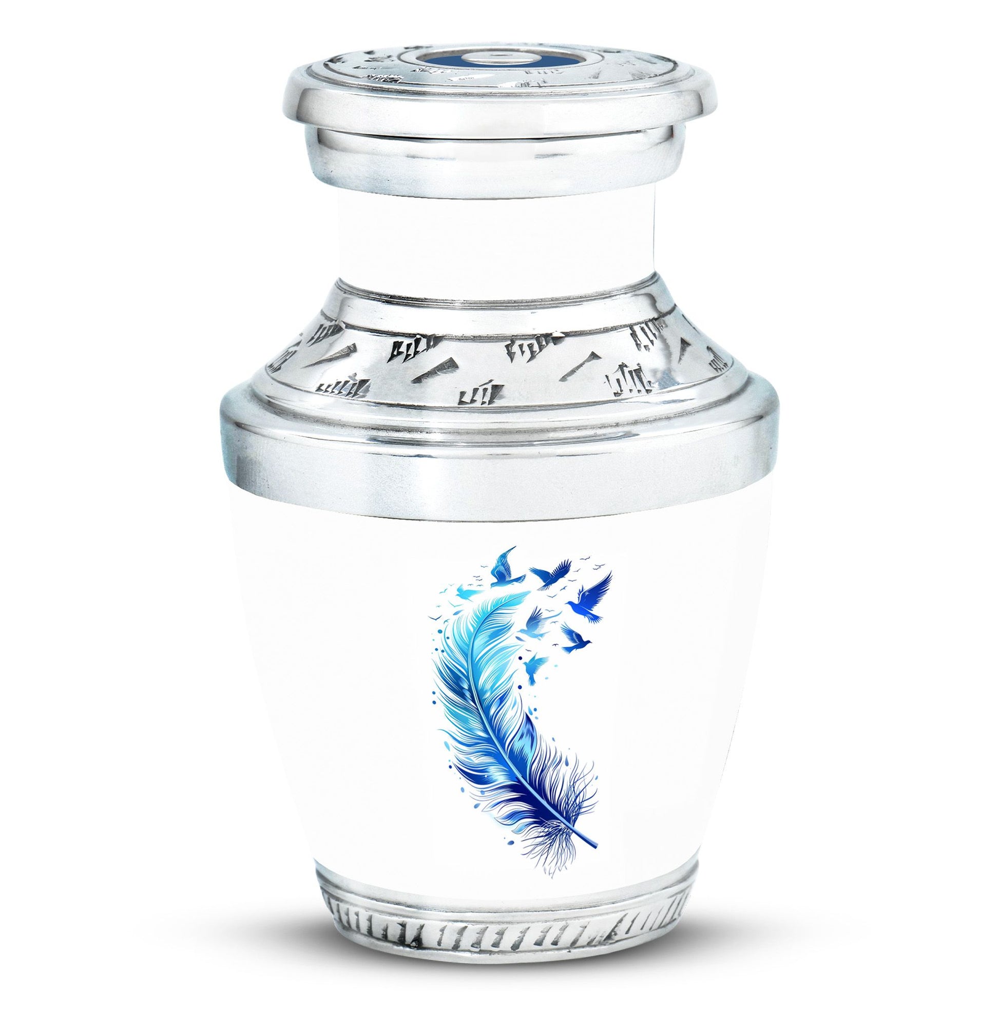 Feather Blue Flying Bird Cremation Urns - Memorial Urn For Women Ashes
