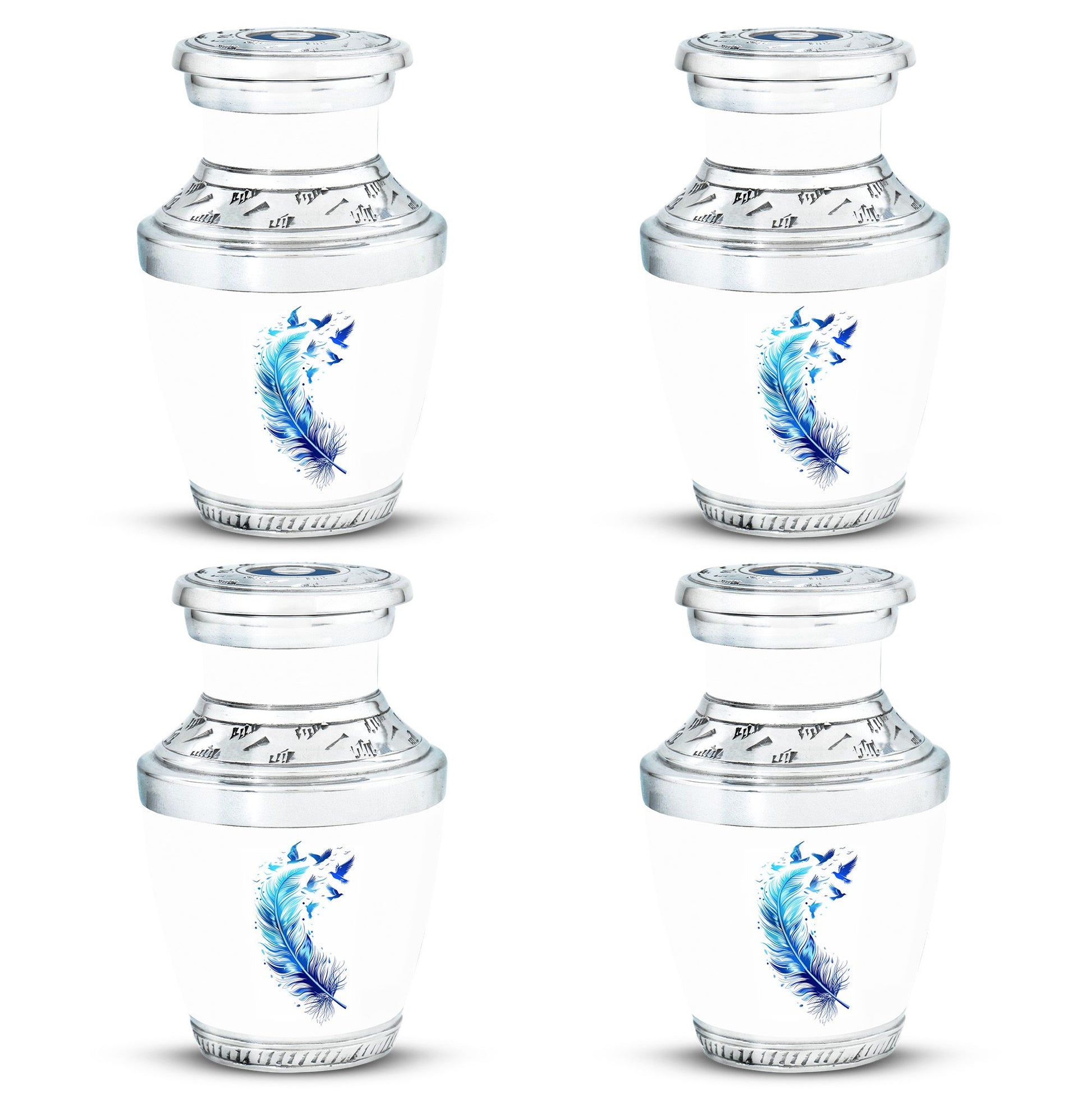Feather Blue Flying Bird Cremation Urns - Memorial Urn For Women Ashes