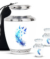 Feather Blue Flying Bird Cremation Urns - Memorial Urn For Women Ashes