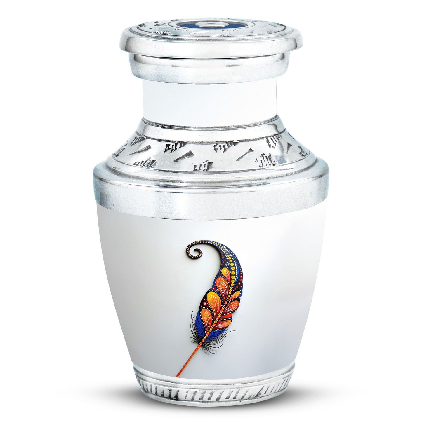 White Personalized White Cremation Urn for Human Ashes - 10-inch, 200 cu in - Yatskia