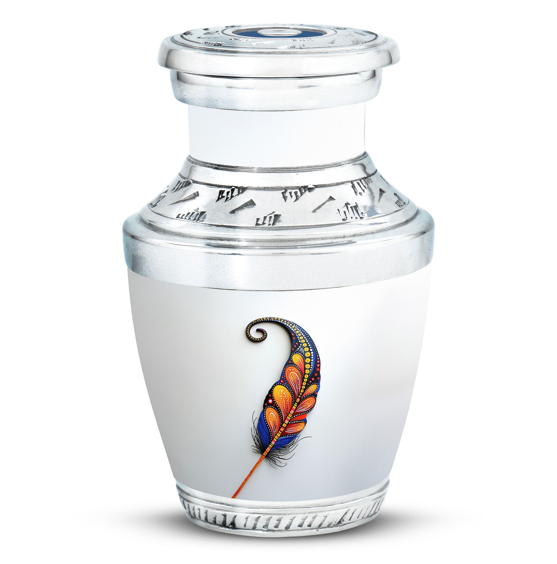 White Feather Urn For Human Ashes - Urn For Female