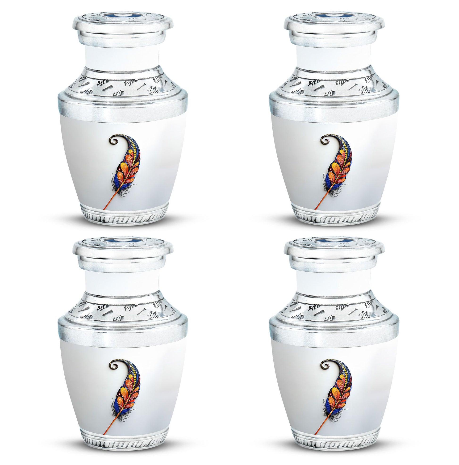 White Feather Urn For Human Ashes - Urn For Female