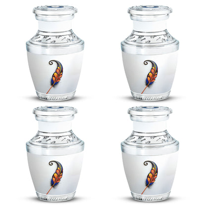 White Personalized White Cremation Urn for Human Ashes - 10-inch, 200 cu in - Yatskia