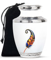 White Feather Urn For Human Ashes - Urn For Female