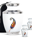 White Feather Urn For Human Ashes - Urn For Female