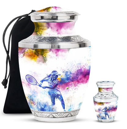 Personalized Tennis Cremation Urn for Human Ashes - 10-inch, 200 cu in - Yatskia