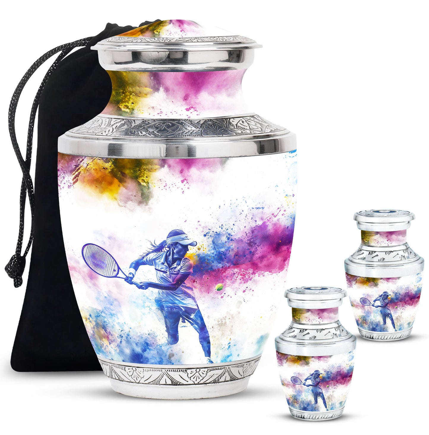Personalized Tennis Cremation Urn for Human Ashes - 10-inch, 200 cu in - Yatskia