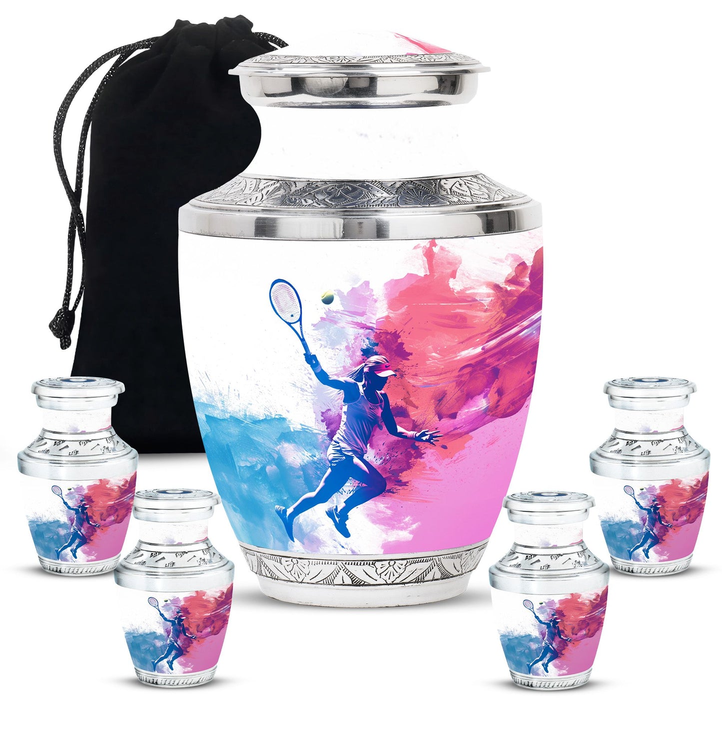 Personalized Tennis Cremation Urn for Human Ashes - 10-inch, 200 cu in - Yatskia