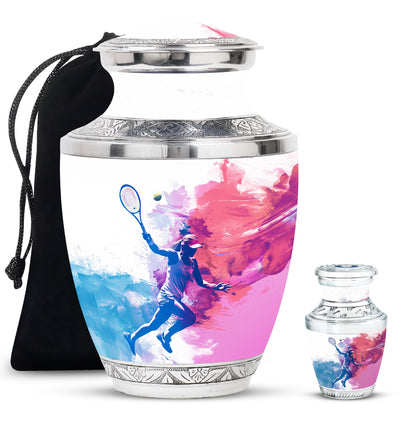 Personalized Tennis Cremation Urn for Human Ashes - 10-inch, 200 cu in - Yatskia