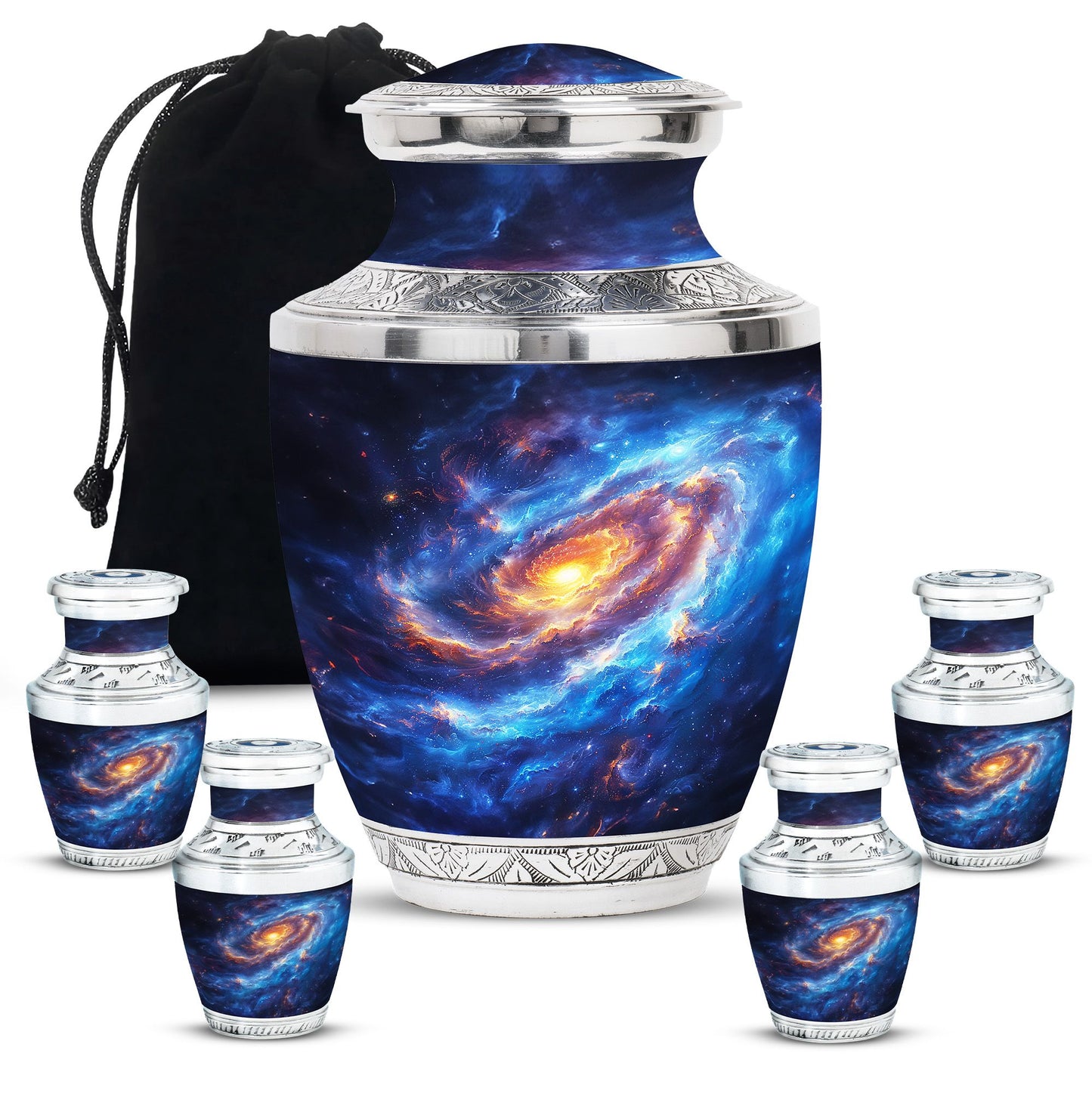 Personalized Galaxy Cremation Urn for Men & Women - 10-inch, 200 cu in - Yatskia