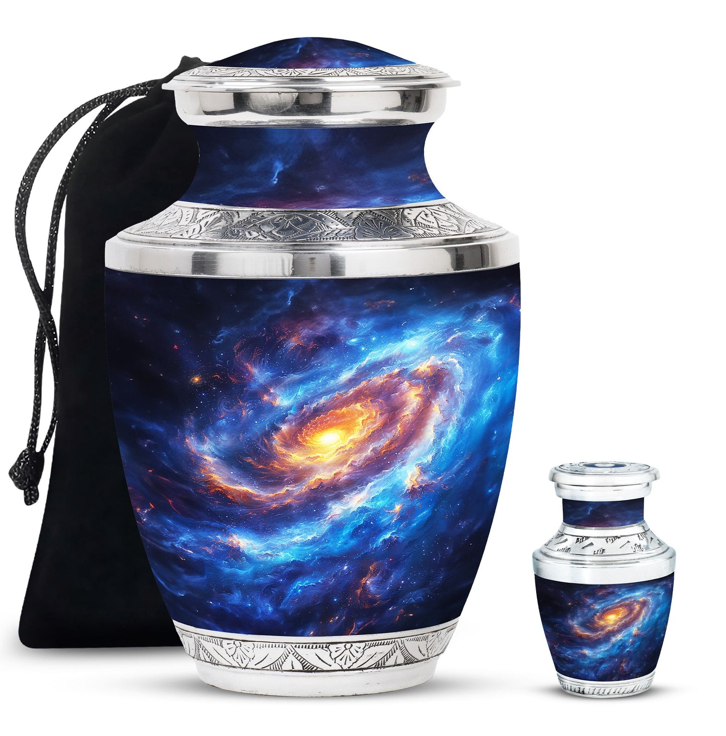 Personalized Galaxy Cremation Urn for Men & Women - 10-inch, 200 cu in - Yatskia