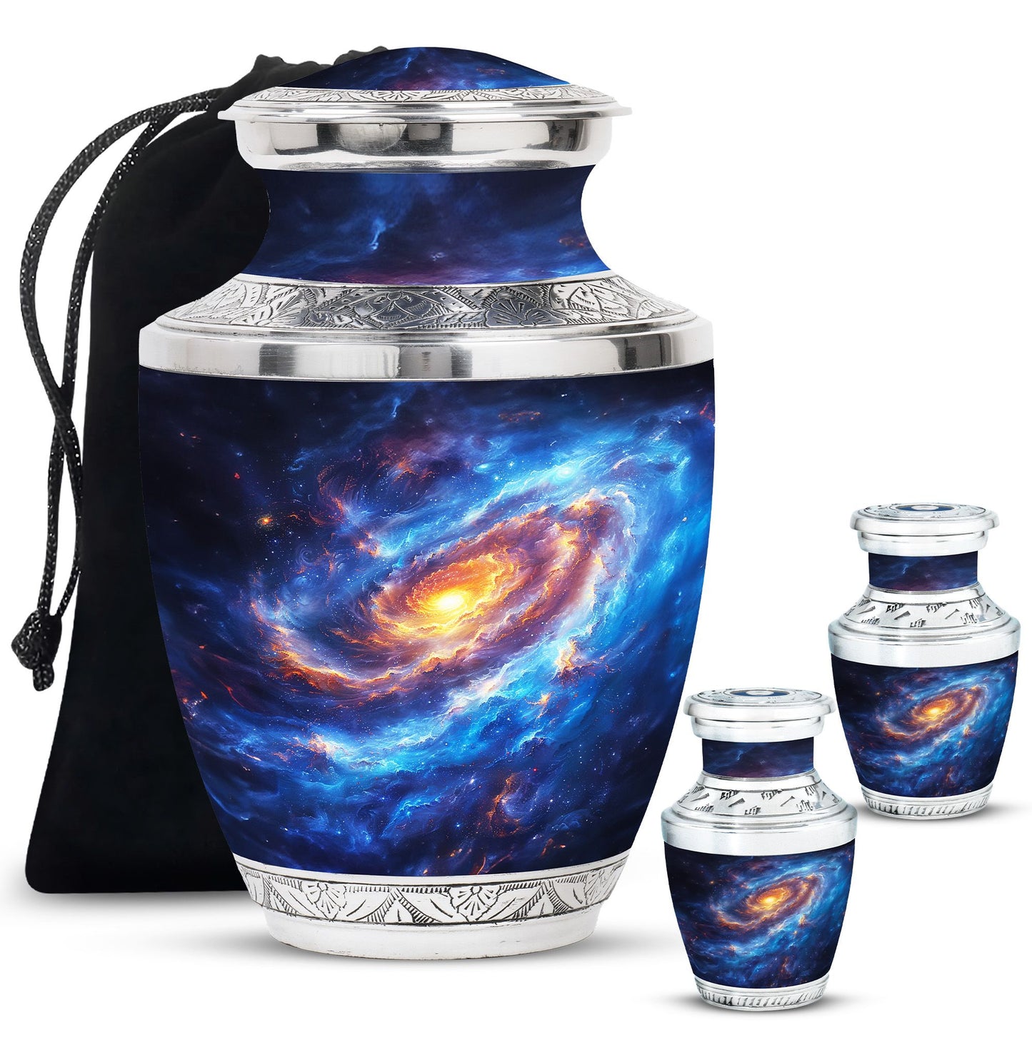 Personalized Galaxy Cremation Urn for Men & Women - 10-inch, 200 cu in - Yatskia