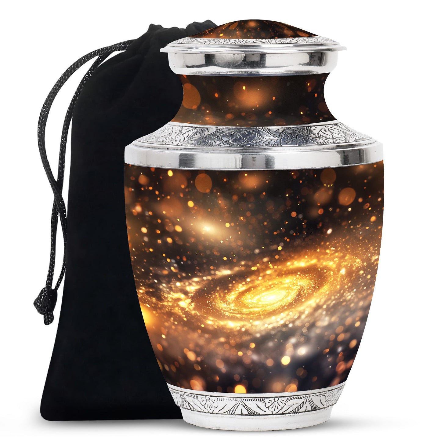 Personalized Galaxy Cremation Urn for Loved One - 10-inch, 200 cu in - Yatskia