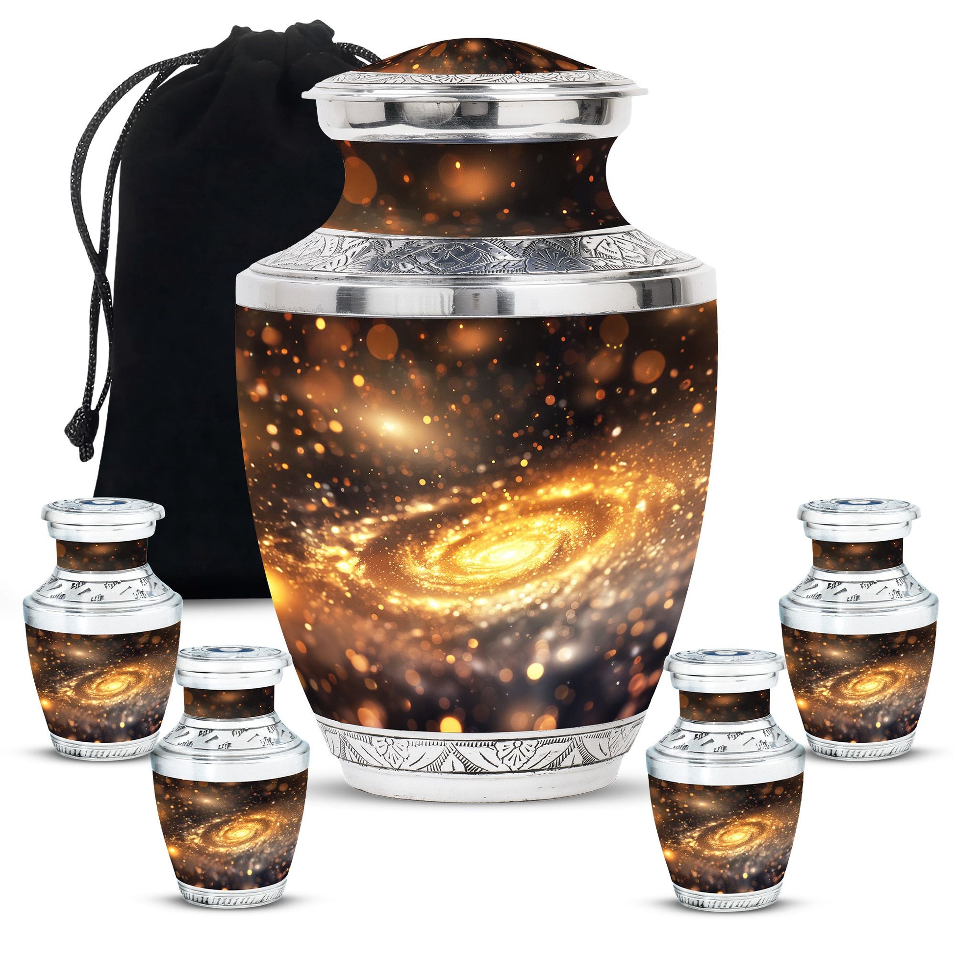 Beautiful Galaxy Decorative Funeral Urn - Burial Urns For Adult Human Ashes