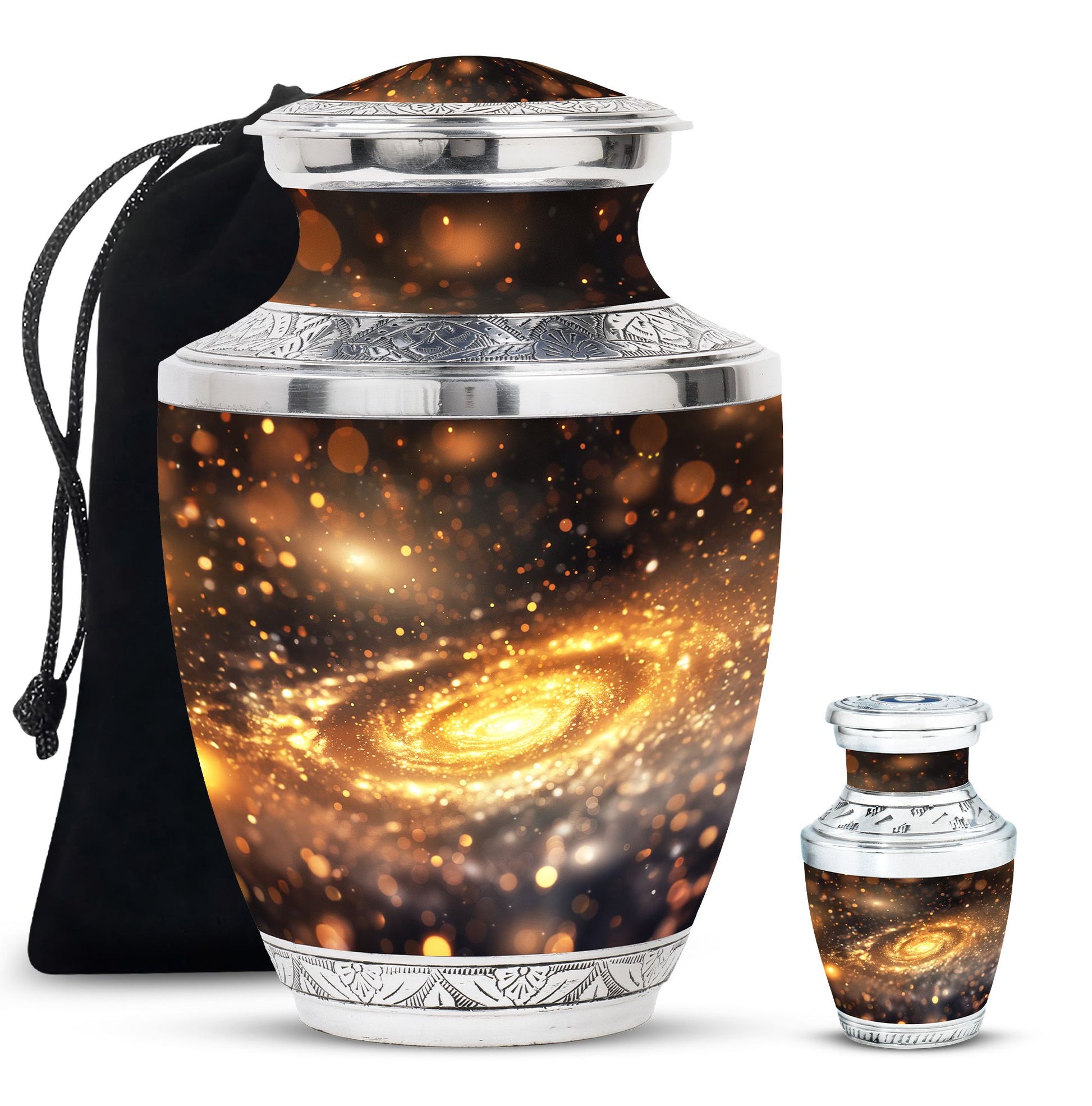 Beautiful Galaxy Decorative Funeral Urn - Burial Urns For Adult Human Ashes