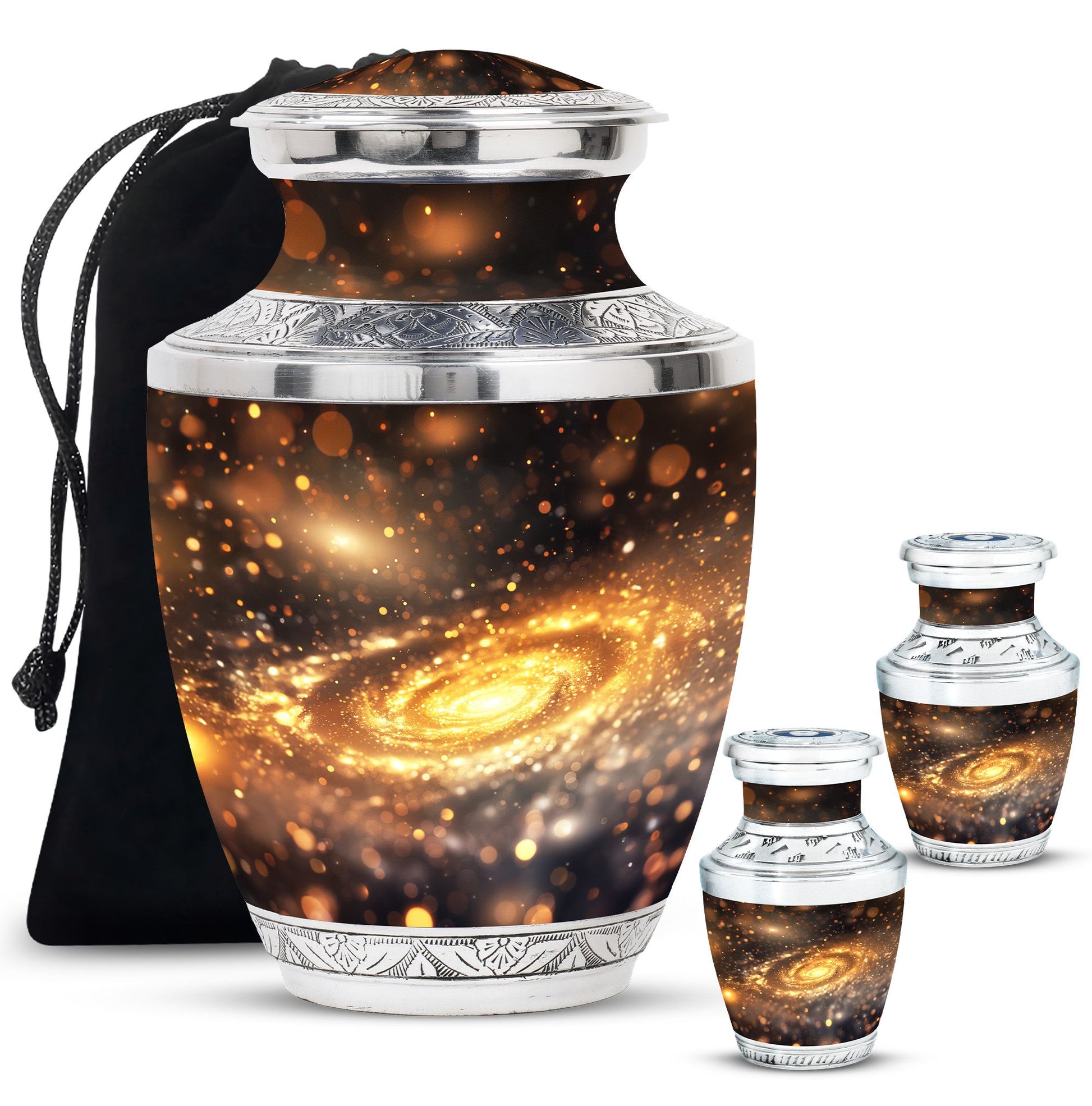 Beautiful Galaxy Decorative Funeral Urn - Burial Urns For Adult Human Ashes