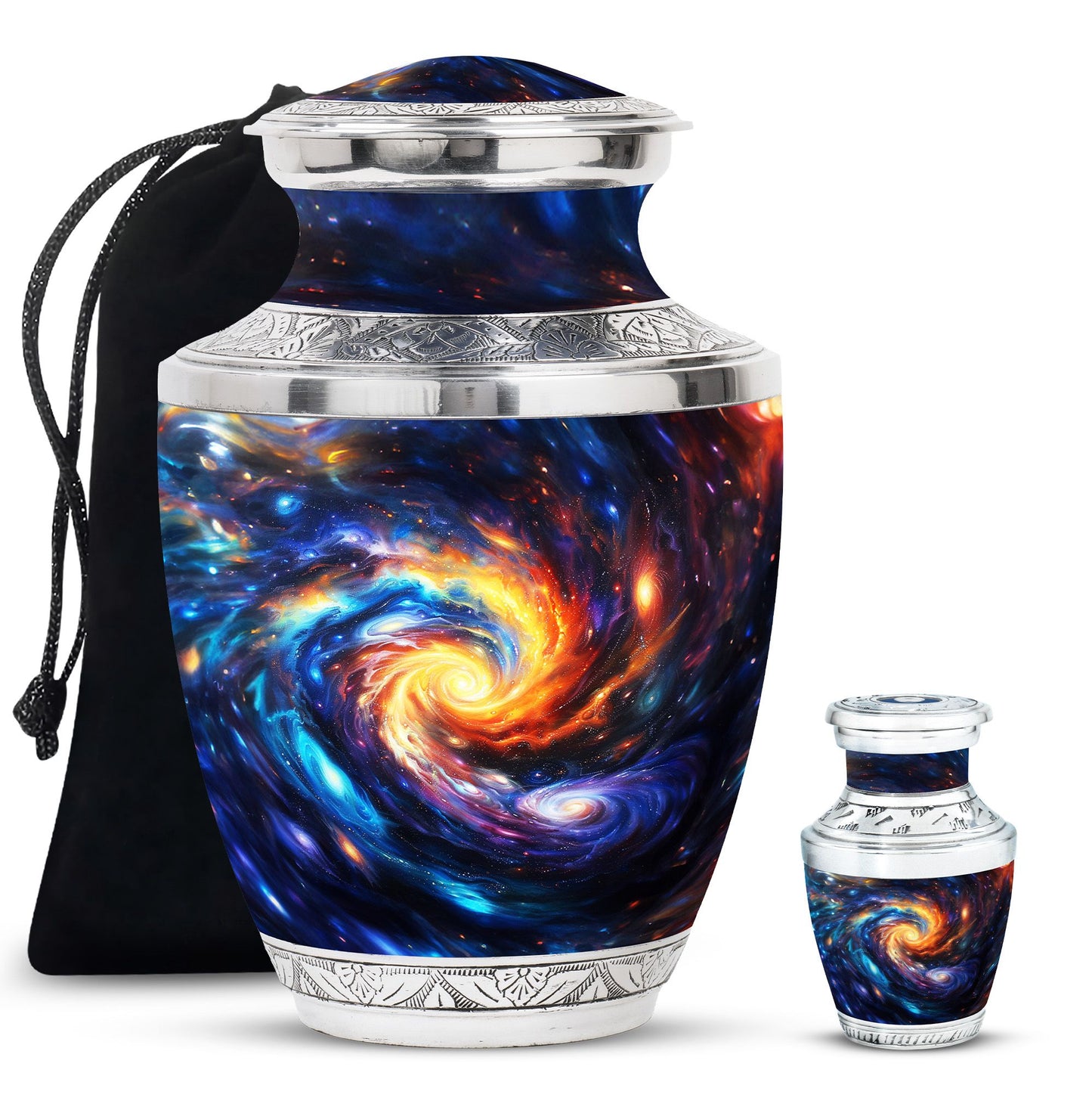 Personalized Galaxy Keepsake Urn for Loved One - 10-inch, 200 cu in - Yatskia