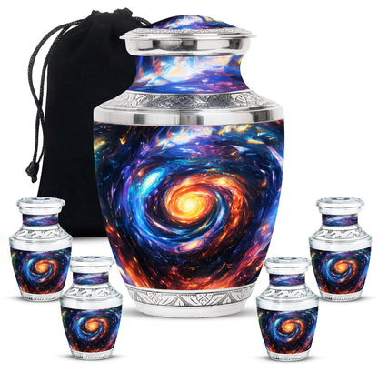 Galaxy Theme Large Urn With 4 Keepsake Urn