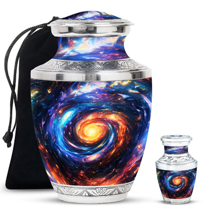 Galaxy Theme Large Urn With 1 Keepsake Urn