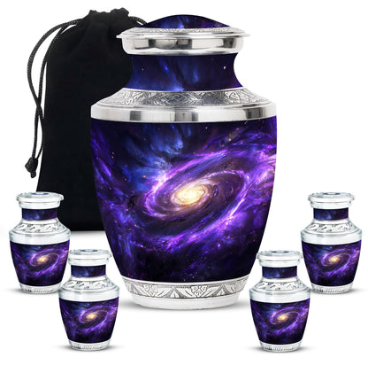 Galaxy Theme Large Urn With 4 Keepsake Urn
