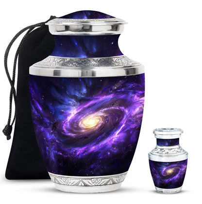 Galaxy Theme Large Urn With 1 Keepsake Urn