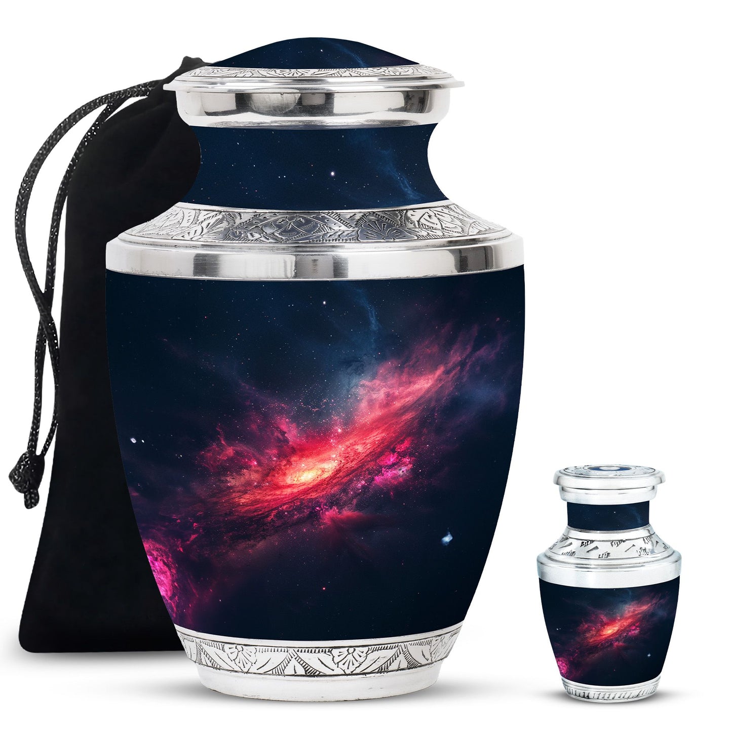 Galaxy Theme Large Urn With 1 Keepsake Urn