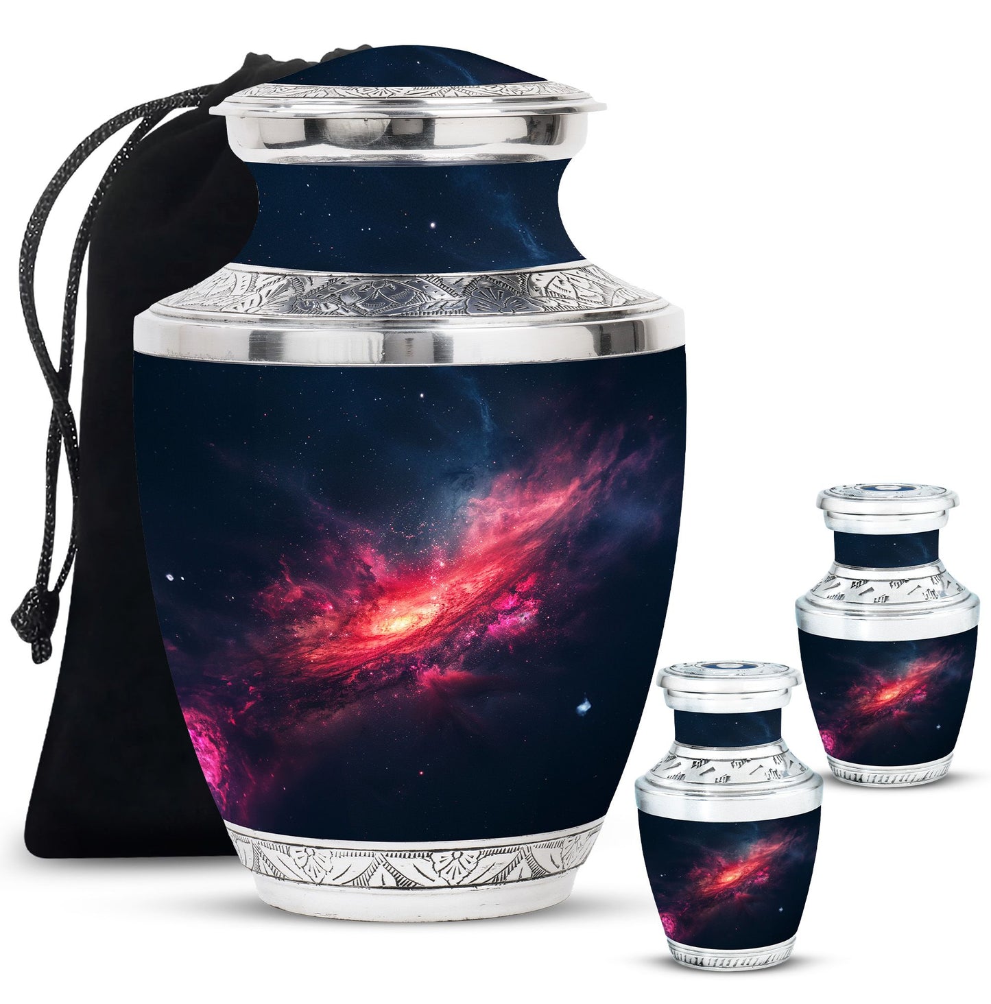 Galaxy Theme Large Urn With 2 Keepsake Urn