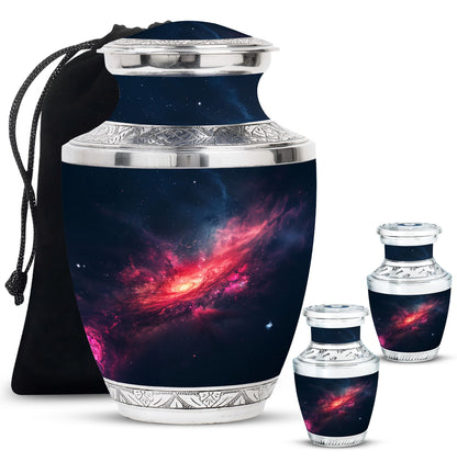 Galaxy Theme Large Urn With 2 Keepsake Urn