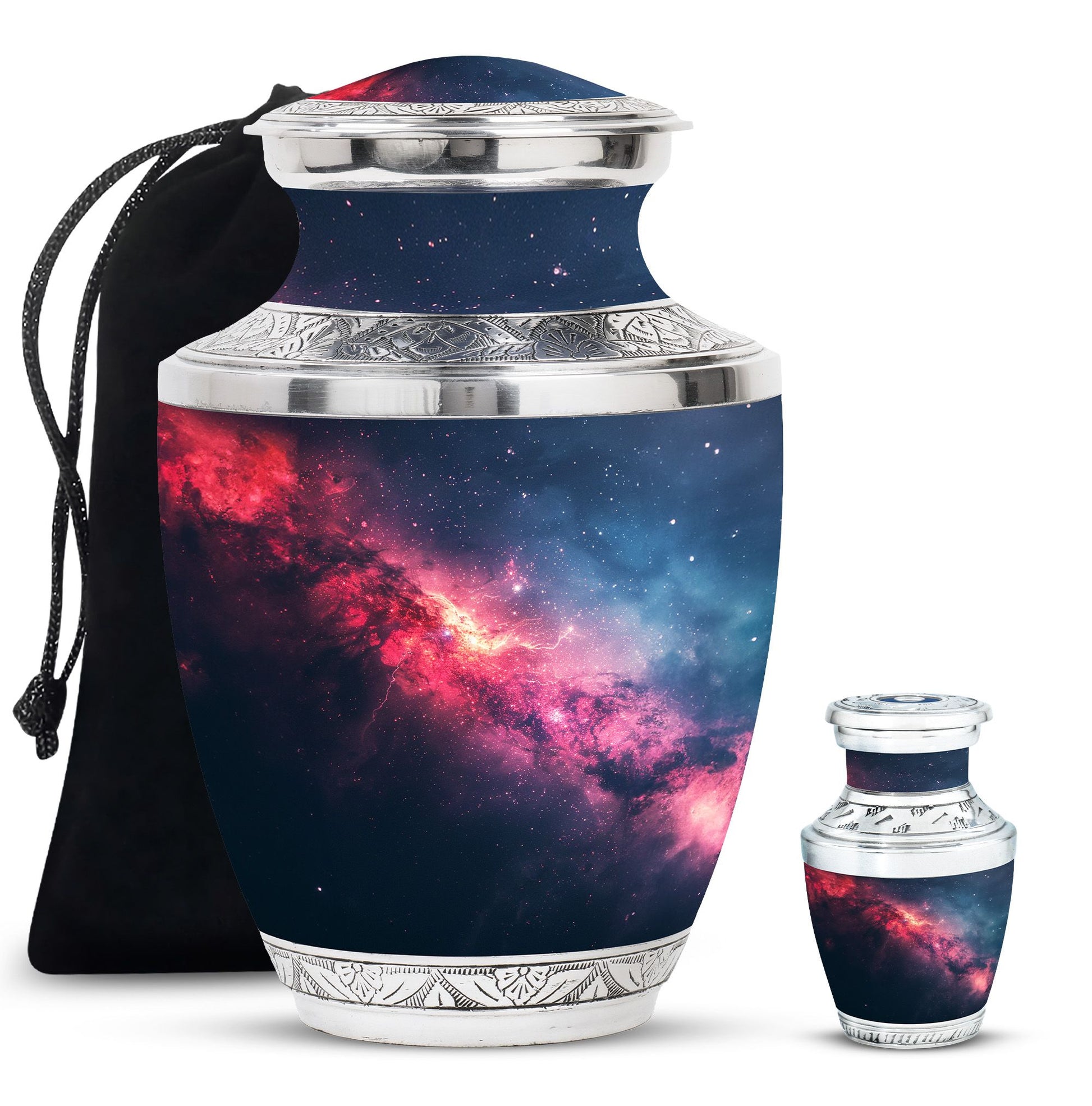 Galaxy Theme Large Urn With 1 Keepsake Urn