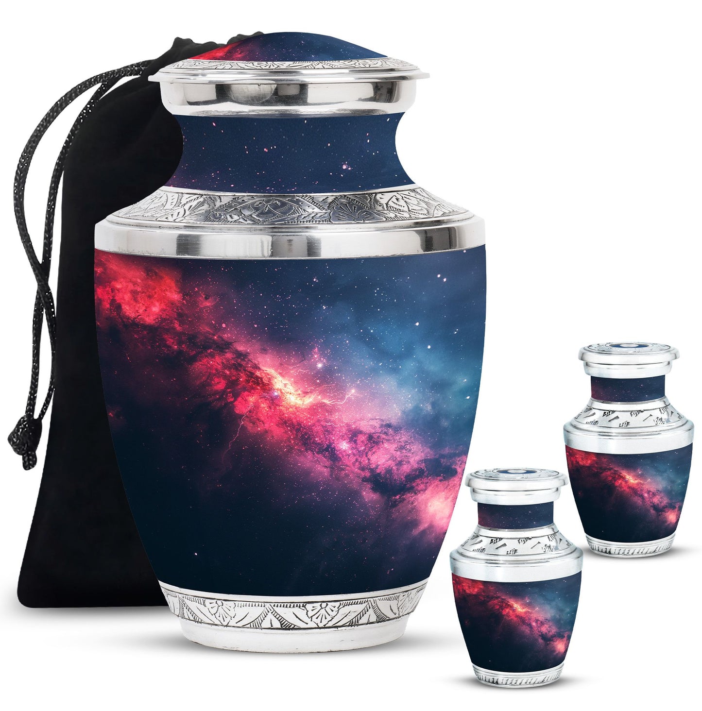 Galaxy Theme Large Urn With 2 Keepsake Urn