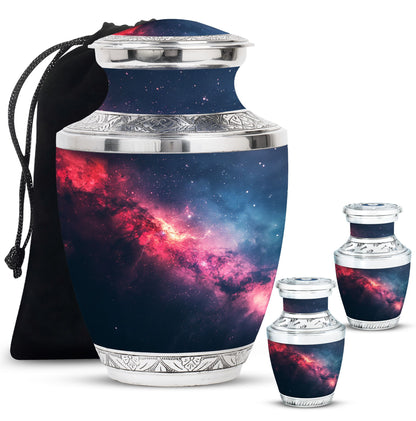 Galaxy Theme Large Urn With 2 Keepsake Urn