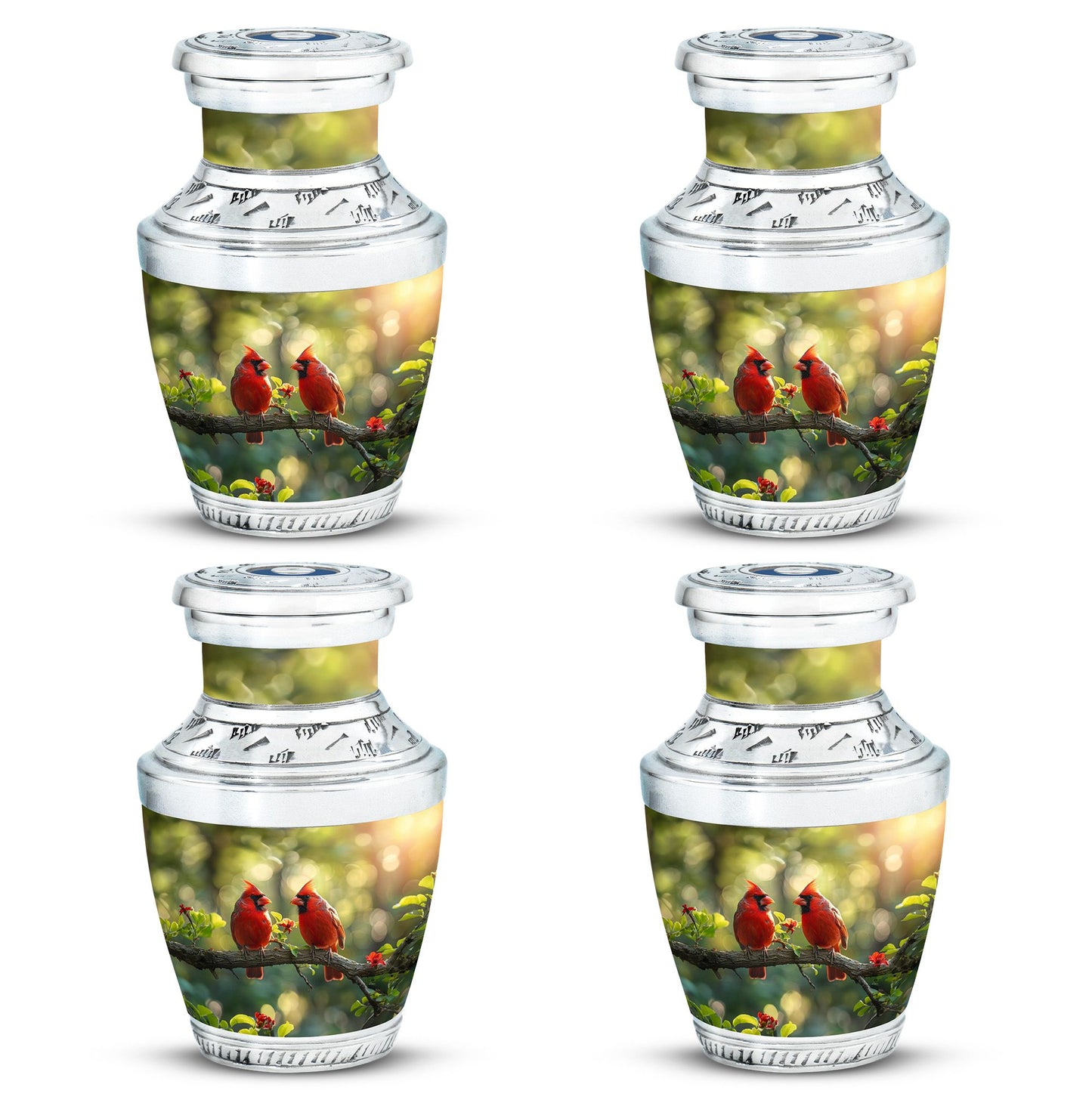 Cardinal Bird Theme 3 Inch Keepsake Pack of 4