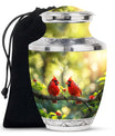 Cardinal Bird Theme Large Urn 10 Inch