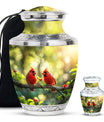 Cardinal Bird Theme Large Urn With 1 Keepsake Urn